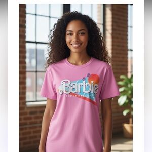 Barbie brand pink tee with Barbie logo on front!